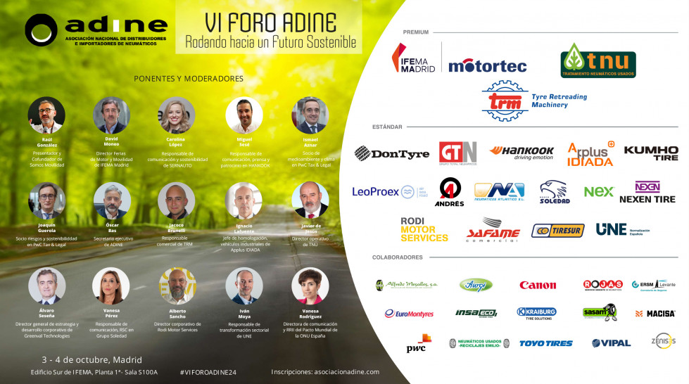 CARTEL PONENTES Y PATROCINADORES VI FORO ADINE 2024